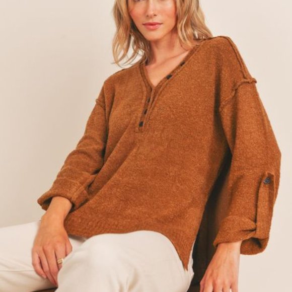 Elena Button Sleeve Top - Picture 9 of 10